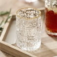 thumbnail image 3 of Bark Pattern Embossed Stemless Water Cups, Clear Textured Drinking Glasses for Juice Milk Beer, 3 of 6