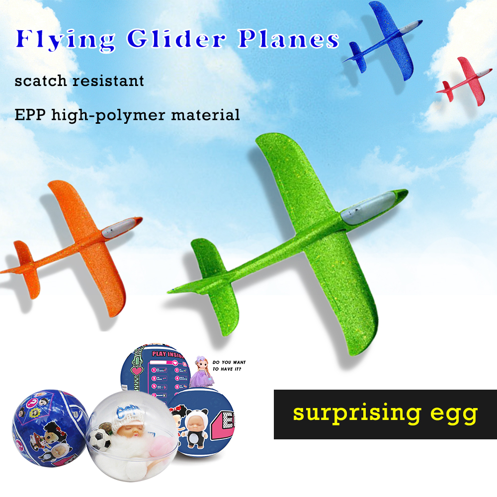 Flying Glider Planes With Flash LED Light 18.9" Foam Flight Mode Throwing Air Plane Aerobatic Airplane Outdoor Sport Game Toys Gift for Kids 3 4 5 6 7 Year Old Boy Blue/Green/Red - image 5 of 6