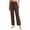Coffee, variant on YUEHUA Womens 25" Yoga Pants Flared Fitness Leggings Wide Leg Ankle Dress Pant with Pockets High Waist Petite Stretchy Casual Travel