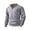 Gray, variant on Men's Stand Collar Henley Sweater Diamond Waffle Textured Knit Faux Leather Button Placket Long Sleeve Casual Pullover S-3XL