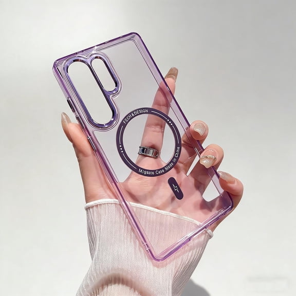 for Samsung Galaxy S26 Ultra Clear Case, Magnetic Phone Case Compatible with Mag-Safe Slim Anti-Yellowing Transparent Rugged Shockproof Protective Cover for Samsung Galaxy S26 Ultra, Purple