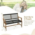 thumbnail image 3 of Gymax Patio 2-Person Acacia Wood Bench All-Weather Rope Woven Outdoor Garden Natural, 3 of 9
