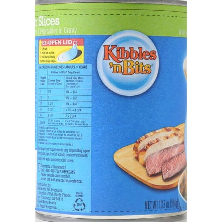 Kibbles n Bits Chef s Choice Homestyle Tender Slices With Real Beef Chicken Vegetables in Gravy Wet Dog Food 13.2 Ounce Walmart
