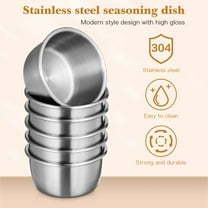 6PCS Stainless Steel Sauce Cups Reusable Tomato Sauce Container Dipping Bowl for Home and Restaurant