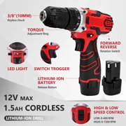 TOPHDY Tool Set with 12V Cordless Drill ,276 piece Tool Set Driver Toolbox Storage Case with Drawer, Professional House Repair Driver Set