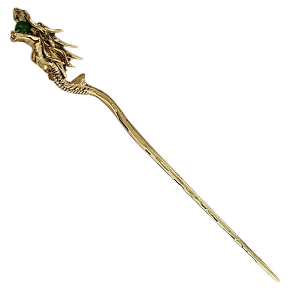LOLIPPYY Chinese Hairpins Dragon Hair Stick Golden Metal Hair Styling Tool for Women Stage Performances 1 Pcs