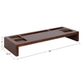 thumbnail image 6 of Kate and Laurel Briggs Mid-Century Wood Monitor Stand Desktop Organizer, 26x10.5x4, Walnut Brown, Modern Desk Organizer for Keyboard and Office Supplies, 6 of 7