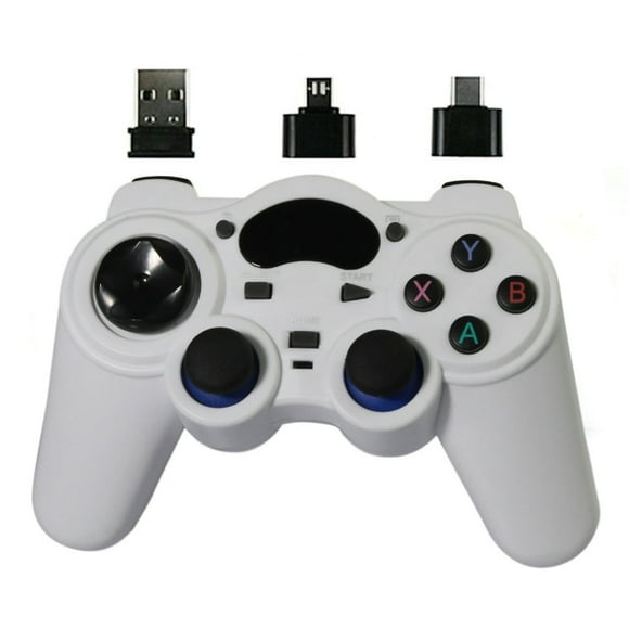 For Android PC360 TV Set-top Box STEM USB Receiver Joystick 2.4G Wireless Game Handle (No Stand Black)