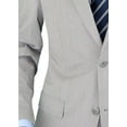 thumbnail image 3 of Mens Side Vent 2-piece Silver Gray Cotton Trim Fit Suit DTI, 3 of 7