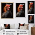 thumbnail image 4 of Designart "Onyx Cock Likeness" Animals Floater Framed Canvas Print, 4 of 7