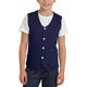 thumbnail image 4 of Odeerbi Chaqueta de Traje de Niños y Niñas Color Sólido V Cuello Botón Chaleco Con Bolsillos Vestido Formal Chaleco Para La Fiesta de Boda, 4 of 9