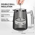 thumbnail image 6 of Secura French Press Coffee Maker, 17-Ounce, 18/10 Stainless Steel Insulated Coffee Press with Extra Screen, 6 of 6