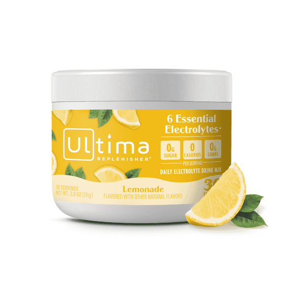 Ultima Replenisher Hydration Electrolyte Powder, Sugar-Free Lemonade, 30 Servings