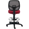 thumbnail image 4 of Armless Mesh Drafting Stool, Fabric, Red, Mid Back, 4 of 6