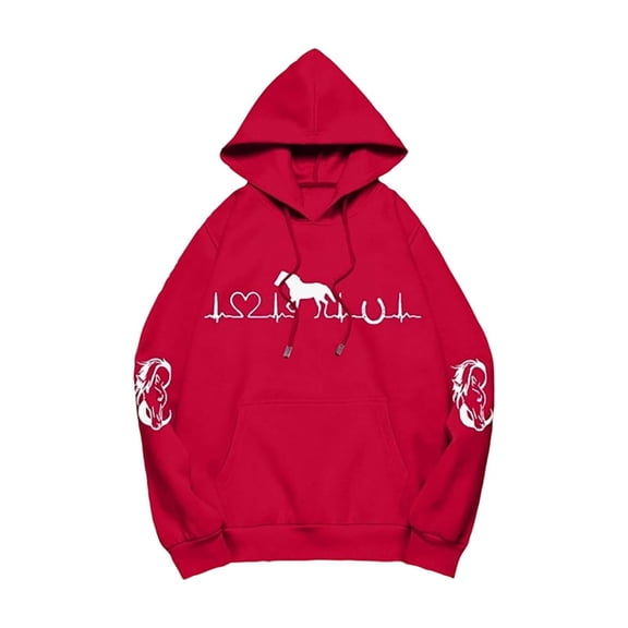 BOOMNY Women's Long Sleeve Hoodies Graphic Y2K Pullover Hoodie for Women Trendy Casual Fall Winter Hooded Sweatshirts With Pocket