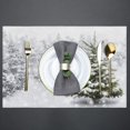 thumbnail image 4 of Winter Christmas Tree Placemats Set of 6 Fabric Placemats Square Placemat for Kitchen Table Heat Resistant, Easy to Clean Table Placemats 12x18 Inch, 4 of 6