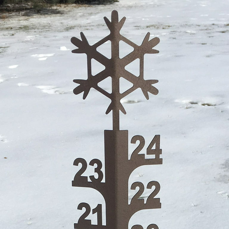 Handmade Metal Garden Snow Gauge Garden Pile Metal Yard Stick