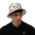 thumbnail image 5 of Yiaed Cartoon Space Print Reflective Stripe Bucket Hat Unisex Funny Outdoor Fisherman Cap Beach Sun Hat, 5 of 5