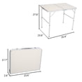 thumbnail image 3 of 3FT Small Camping Folding Table Adjustable Height Aluminum Folding Table for Picnic Party BBQ, Plastic RV Suitcase Table Portable Lightweight Fold Up Utility Outdoor Tables,White, 3 of 16