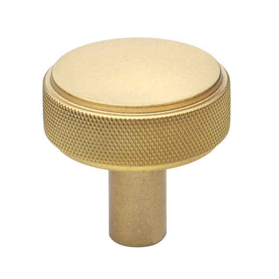 GlideRite 1-1/2 in. Solid Round Knurled Cabinet Knob, Satin Gold, Pack of 10