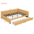 thumbnail image 4 of Bellemave Full Size Daybed with Storage, Linen Upholstered Daybed Platform Bed with 2 Drawers, Sofa Bed Full Size for Bedroom Guest Room Living Room(Yellow), 4 of 7