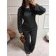 thumbnail image 5 of Conjuntos de Dos Piezas para Mujer, Sudadera, Ropa Informal de Viaje, Chándal de Pierna A , Chándales Cómodos. Negro L, 5 of 8