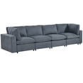 thumbnail image 2 of Upholstered Modular Sofa with USB Charge Ports, Cosymart Wireless Charging and Built-in Bluetooth Speaker in Arm,Sectional Sofa for Living Room Apartment(4-Seater), 2 of 5