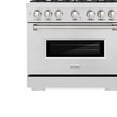 thumbnail image 2 of ZLINE 36 in. 5.2 cu. ft. Classic Dual Fuel Range with 6 Burner Gas Cooktop and Electric Convection Oven in DuraSnow Stainless Steel (CDRS-36), 2 of 2
