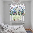 thumbnail image 4 of Blue Spring Floral Kitchen Curtains Window Panels, Pink Flowers Butterfly Pastoral Insulated Window Treatment Curtain, Grommet Curtains for Bedroom/Living Room/Bathroom, 2 Piece 27.5"Wx39"L, 4 of 8