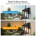 thumbnail image 4 of VIANIS LED Dusk to Dawn Sensor Outdoor Wall Light, Black Anti-Rust Weatherproof Exterior Wall Sconce for Front Porch, Entry Way, Garage, 4 of 10