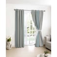 thumbnail image 3 of Light Blue Striped Blackout Curtains for Bedroom/Living Room, Thermal Insulated Kitchen Curtains, Farmhouse Thin Line Modern Abstract Art Grommet Darkening Window Treatment Drapes 52"x84"x2, 3 of 8
