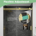 thumbnail image 5 of KPUY 49" - 54" x 76" Frameless Sliding Shower Door with 1/4" SGCC Tempered Clear Glass, Explosion-Proof Film Nano Coating, Brushed Gold, 5 of 10