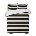 thumbnail image 2 of Quilts Twin Size, Black Beige Striped Soft Comforter Bedding Set for Bed, Vintage Geometric Line Simple Lightweight Quilted Bedspread with Pillow Cover(2 Pieces) for All Season, 68x86 Inch, 2 of 6