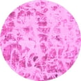 thumbnail image 1 of Ahgly Company Indoor Round Abstract Pink Modern Area Rugs, 3' Round, 1 of 4