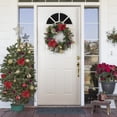 thumbnail image 6 of Northlight Decorated Red Poinsettia and Rose Artificial Christmas Wreath, 24-inch, Unlit, 6 of 8