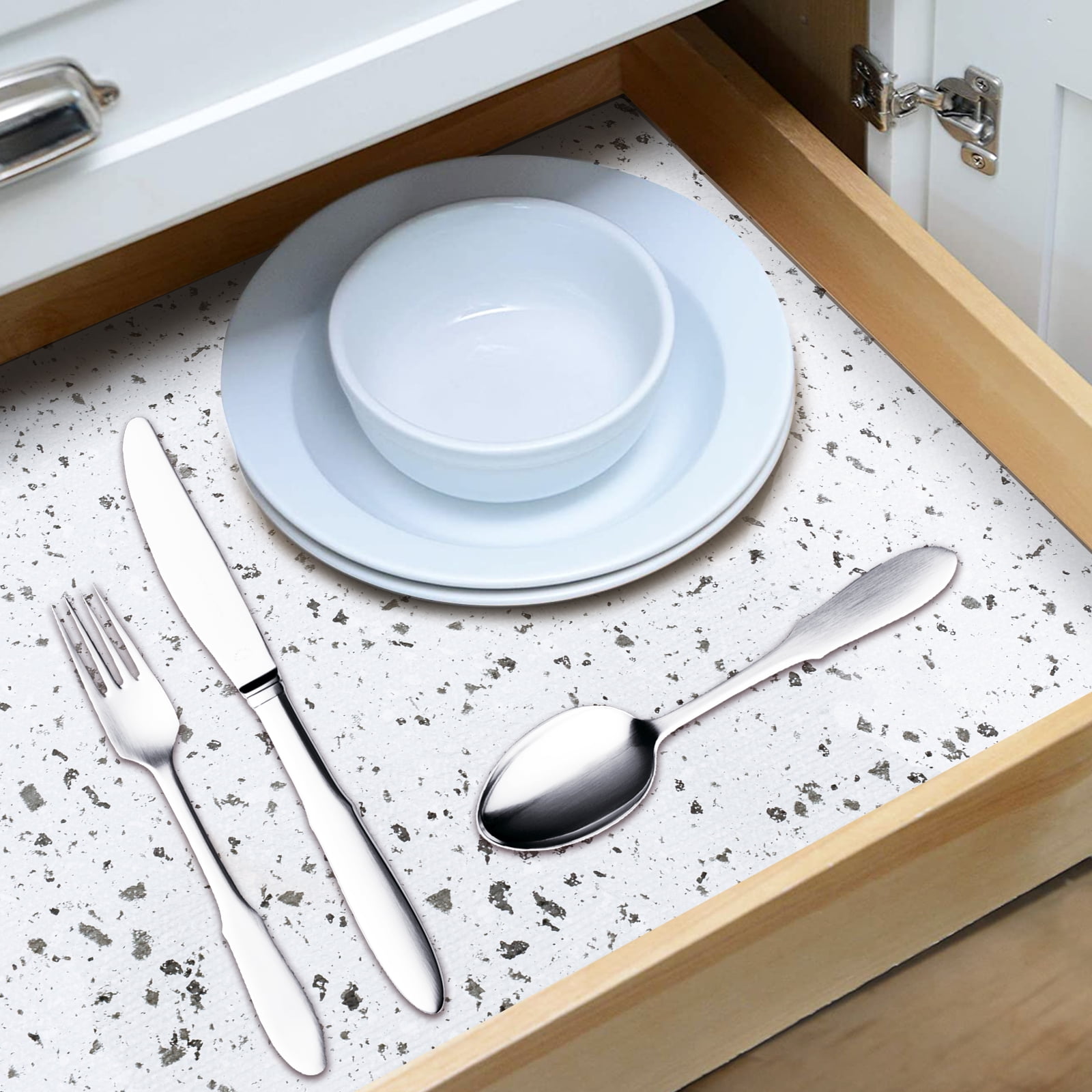 RAY STAR White Shelf Cabinet Liner, 18inx4FT Drawer Liners Non-Adhesive Non Slip Shelving Liner for Kitchen Cabinets