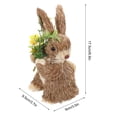 thumbnail image 2 of 1Pc Hand-woven Straw Rabbit Adornment Emulation Animal Desktop Ornament, 2 of 7