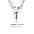 thumbnail image 2 of 1Pc Multi-layer Necklace Fashionable Necklace Gift Retro Collarbone Chain Silver, 2 of 8