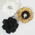 thumbnail image 5 of 3 Pcs Rose Flower Brooches and Pins for Women Hair Pin for Women & Flower Clips for Hair | Red Brooches for Women with Hair Clip | Lapel Pin for Women | Hat Pins for Women (White&Black&Golden Combo), 5 of 7