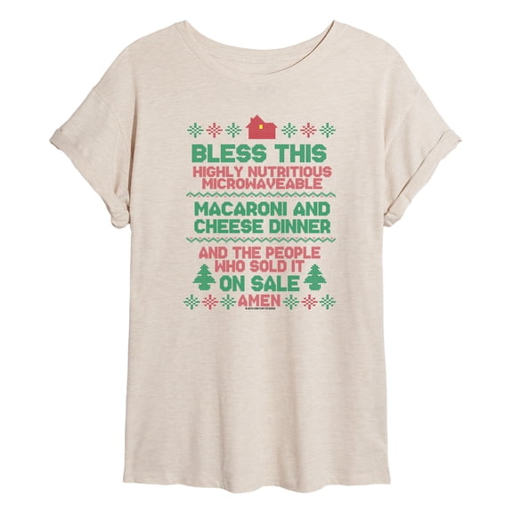 Home Alone - Mac Cheese Amen - Women's Oversized Graphic T-Shirt