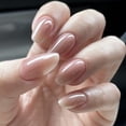 thumbnail image 6 of Press On Nails Nude Short Square Glossy Natural Look Reusable Stick On Nails Kit, 6 of 10
