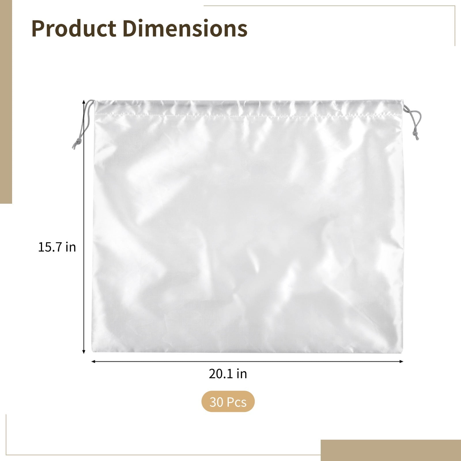 30 Pcs Dust Bags for Handbags, Silk Dust Cover Bags for Purses, Dustproof Drawstring Bag, Travel Storage Pouches for Handbags, Shoes, Boots, 20.1×15.7"