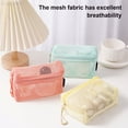 thumbnail image 2 of bestolf Cosmetic Bag Zipper Design Adjustable Size Mesh See-Through Washable Travel Makeup Organizer Storage Pouch (Light Gray ), 2 of 8