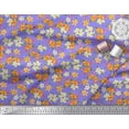 thumbnail image 2 of Soimoi Polyester Crepe Fabric Leaves & Flower Floral Print Sewing Fabric Yard 42 Inch Wide, 2 of 3