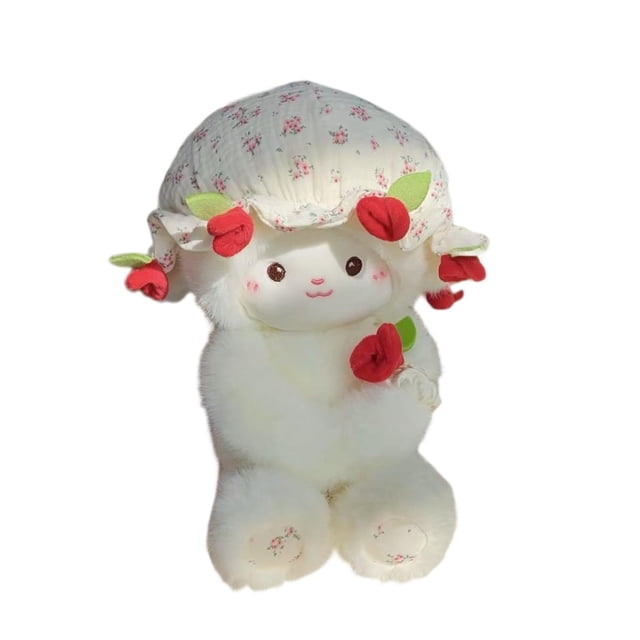 Muñeco de peluche de oveja, figura decorativa de juguete, adorable animal de peluche portátil, decoración para el hogar para niñas, Día de los niños, Rojo
