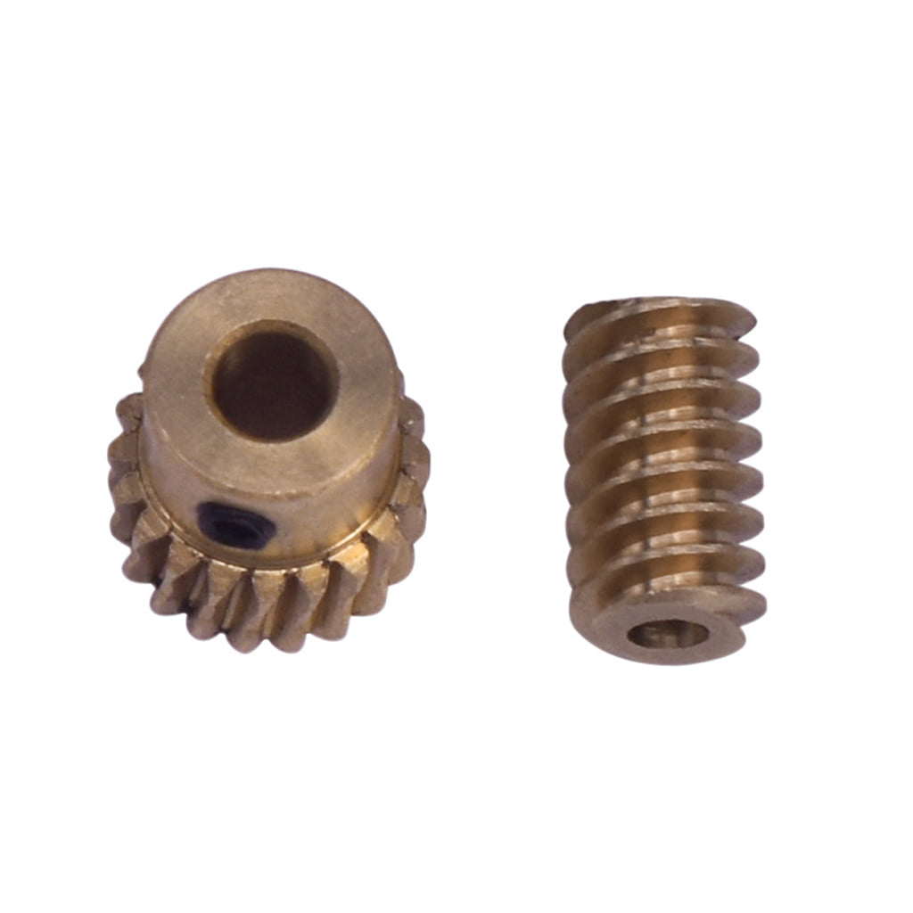Motor Output Brass Worm Wheel Gear 0.5 Modulus 1:10 Reduction Ratio Gear Tool. 