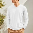 thumbnail image 6 of JGNGSHN Mens White Tee Shirts Long Sleeve V Neck Soft T Shirts Solid Color Stretch Basic Shirt, 6 of 7