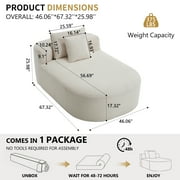 Homefun 67.5'' Oversized Chaise Lounge Indoor,Deep Seat Boneless Corduroy Sleeper Sofa Chair with 2 Pillows,No Assembly