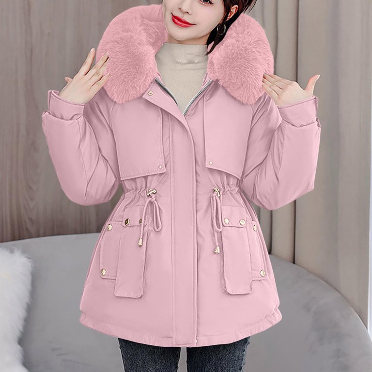 HAPIMO Women's Fashion Parka Long Sleeve Zipper Hooded Coat Winter
