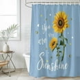 thumbnail image 4 of Light Blue Sunshine Sunflower Bathroom Shower Curtains with 12 Hooks Polyester Waterproof Shower Curtain for Stalls&Bathtubs Pastoral Bees Farmhouse Floral Decorative Bathroom Curtain 48x72 Inches, 4 of 9